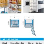 Kệ 12 Rổ Inox 304